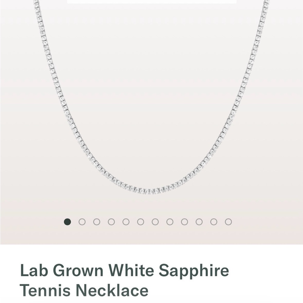 Aurate White Sapphire Tennis Necklace